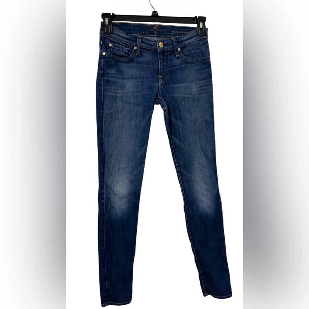 7 For All Mankind Dark Blue Straight Leg Jeans